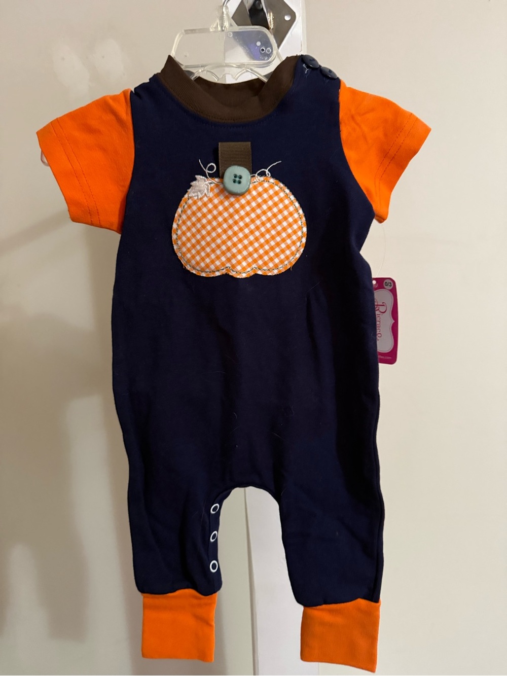 NWT Ricrac & Ruffles Pumpkin Romper - Picture 2 of 13